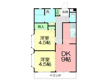 メゾンド・エスポワール(2DK/2階)の間取り写真