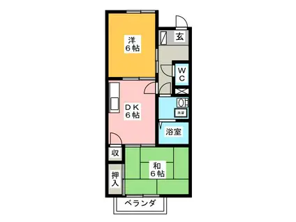 メゾンエクセル土田(2DK/1階)の間取り写真