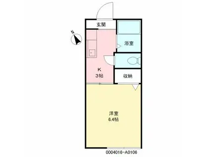 ラ・ビアンコ (1K/1階)の間取り写真