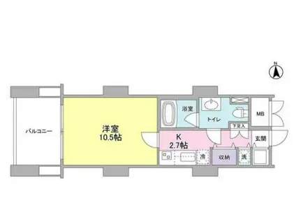 天王洲テラス(1K/2階)の間取り写真
