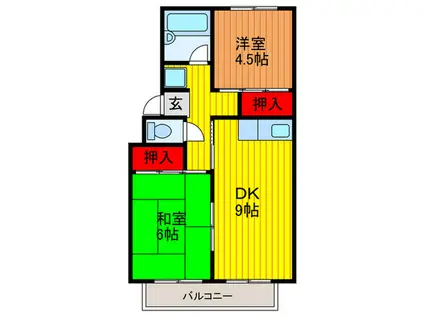 ハイツ白馬(2DK/2階)の間取り写真