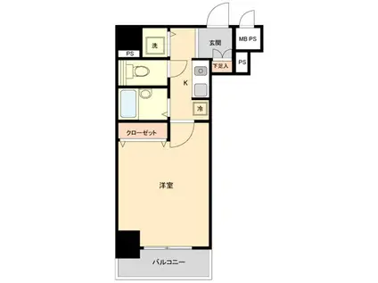 ドルチェ銀座東・壱番館(1K/7階)の間取り写真