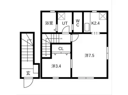 エル・アルビオG棟(1LDK/2階)の間取り写真