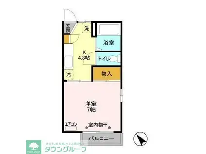 エクセル・ド・柏(1K/2階)の間取り写真