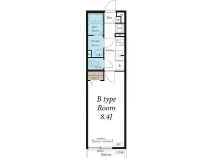 リブリ・カーサ・フェリーチェIII(1K/2階)の間取り写真