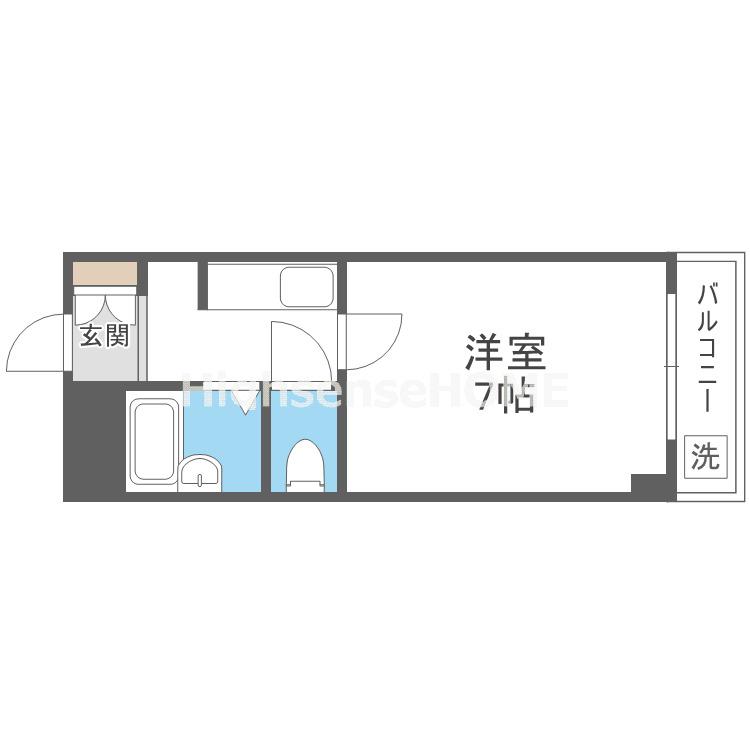 ボナールサジキ(1K/4階)の間取り写真