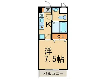 サザンリバー名谷(1K/6階)の間取り写真