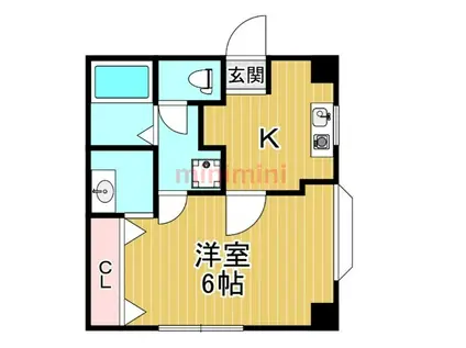 ヤンディーII(1K/3階)の間取り写真