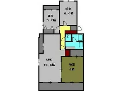 密柑山セピアコート(3LDK/2階)の間取り写真