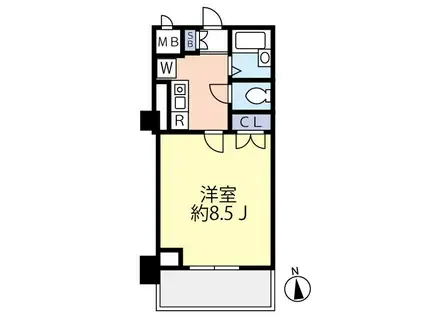 グランヴァン中野新橋(1K/2階)の間取り写真