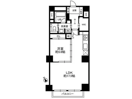 秀和六本木レジデンス(1LDK/2階)の間取り写真