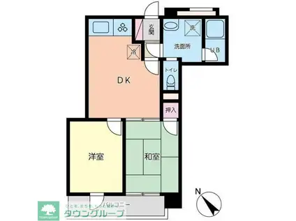 レジデンス横浜III(2DK/3階)の間取り写真