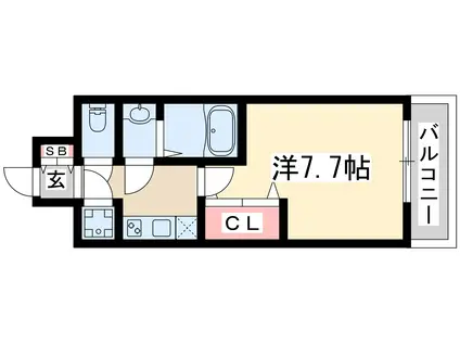 アドバンス江坂ラシュレ(1K/9階)の間取り写真