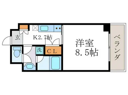 VIVIセムブラード(1K/3階)の間取り写真