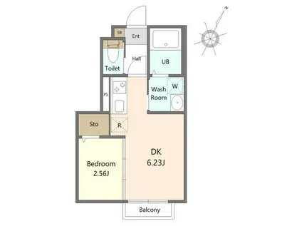 アークテラス八乙女中央(1DK/1階)の間取り写真