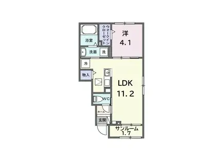 フェリス・カーサ(1LDK/1階)の間取り写真