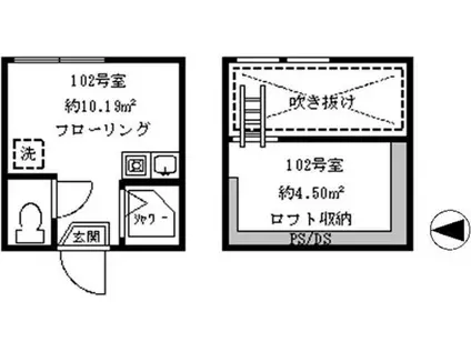 フェリスドルチェ(ワンルーム/1階)の間取り写真