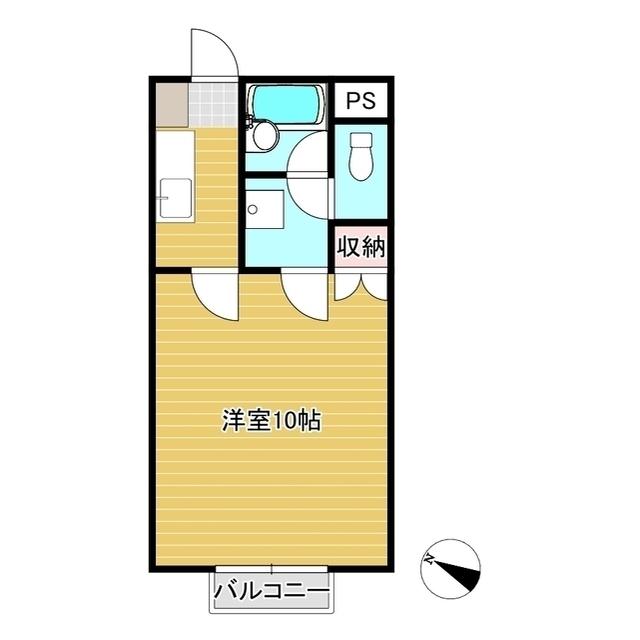 ルバンヴェール林田3(1K/2階)の間取り写真