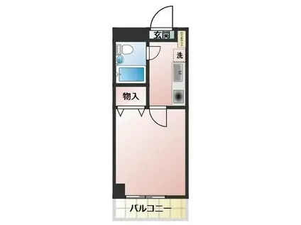 エクレール東林間2番館(1K/2階)の間取り写真