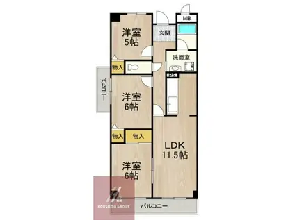 フレグランス鶴見(1K/5階)の間取り写真