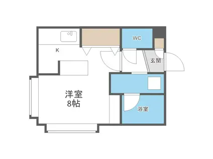 ROI CIEL (1K/4階)の間取り写真