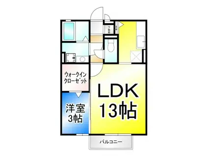 プリマヴェーラ(1LDK/1階)の間取り写真