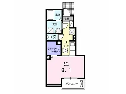 ピュアレジデンスA(1K/1階)の間取り写真