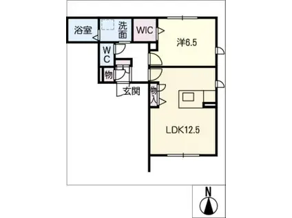 ル・シエル・ブリュ(1LDK/1階)の間取り写真