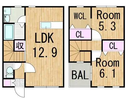 シェロウェンECHI(2LDK/1階)の間取り写真