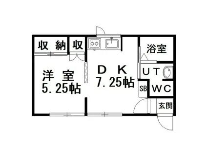 アーバンコートFS(1DK/1階)の間取り写真