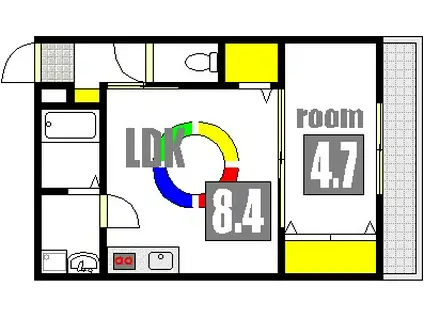 ARVA UNO(1LDK/1階)の間取り写真