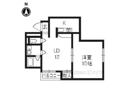 キルトハウス(1LDK/3階)の間取り写真
