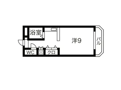 ザ・ミレニアム西原(ワンルーム/2階)の間取り写真