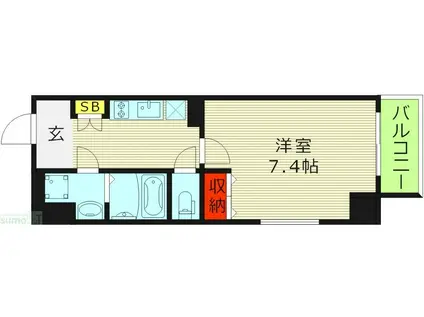 レオンヴァリエ都島北通(1K/4階)の間取り写真