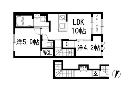 ルミナスコート3(2LDK/2階)の間取り写真