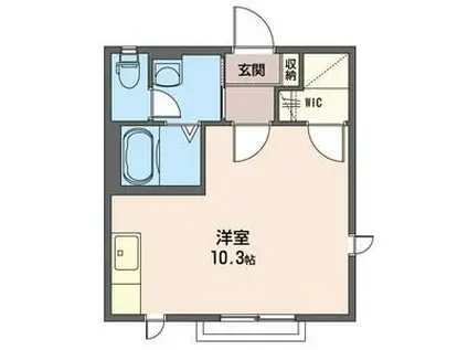 プランドールD棟(1K/1階)の間取り写真