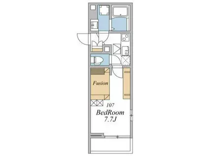 ウィンドテラス津田沼II(1K/1階)の間取り写真
