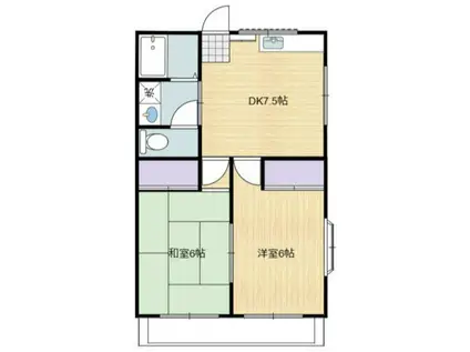 うちやまコーポ(2DK/2階)の間取り写真