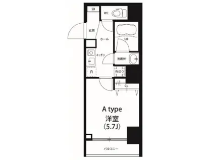 リブリ・ラピスラズリ川崎(1K/3階)の間取り写真