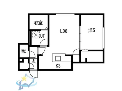 南9西15MS(1LDK/4階)の間取り写真