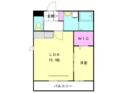 メゾンソレイユⅡ(1LDK/3階)の間取り写真