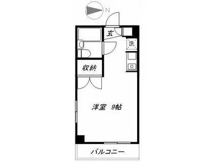 リズ松ヶ丘(ワンルーム/3階)の間取り写真