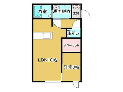 ベル シエル(1LDK/2階)の間取り写真