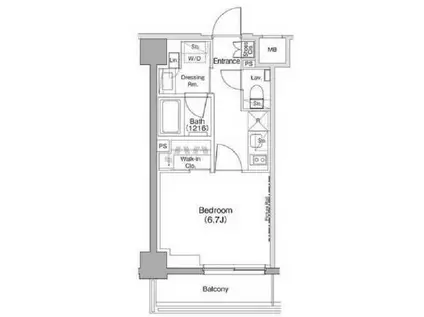 ザ・パークハビオ住吉(1K/7階)の間取り写真