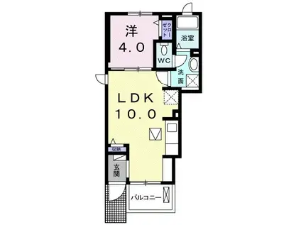 グランメゾン広沢II(1LDK/1階)の間取り写真