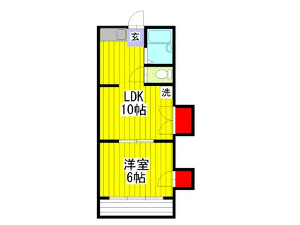 野口コーポラス(ワンルーム/2階)の間取り写真