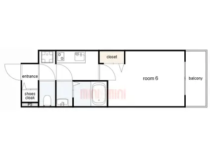 アドバンス神戸パーチェ(1K/5階)の間取り写真