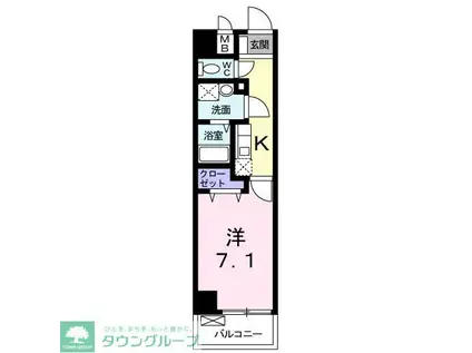 フォースピア(1K/4階)の間取り写真