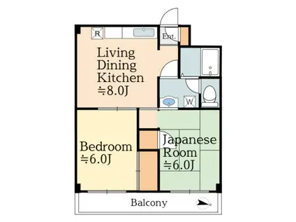 高倉ビル(2LDK/3階)の間取り写真