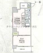 アイルグランデ浅草(1LDK/8階)の間取り写真